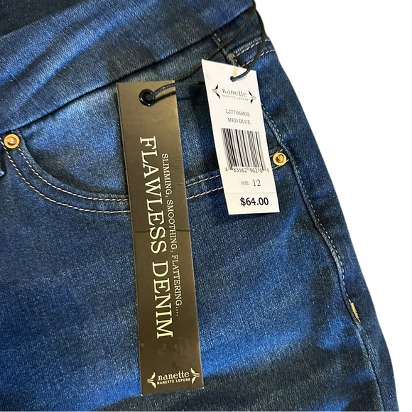 Nanette Lepore Belle High Rise Ankle Skinny stretch jeans size 12 - NWT! - Picture 5 of 7